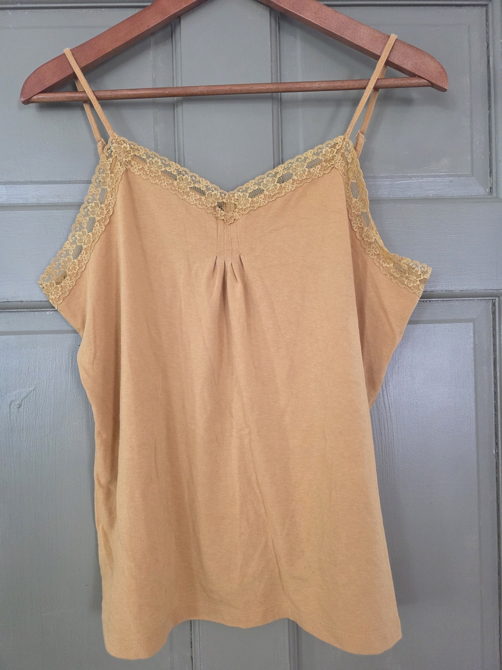 Lace-Trim Goldenrod Spaghetti Strap Cami Size L